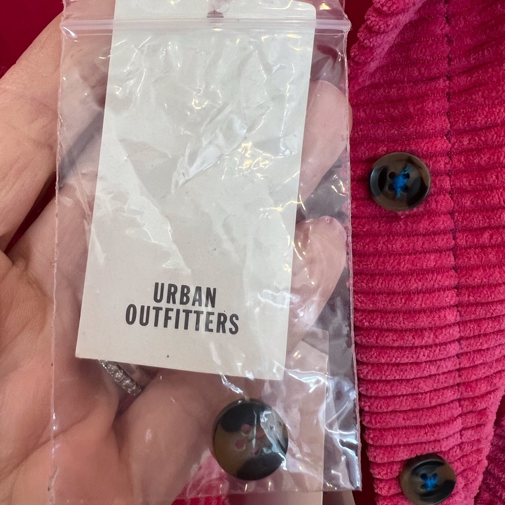 Urban Outfitters BDG Women's Cropped Corduroy Shacket in Bright Pink - Picture 4 of 7